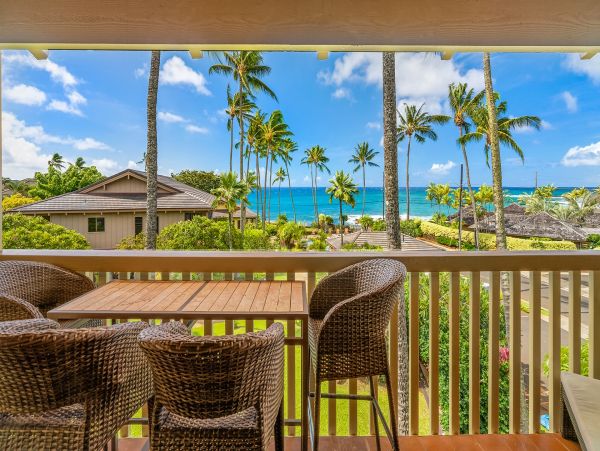 Steps away from the Poipu shoreline
