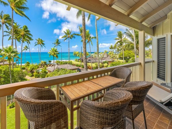 Steps away from the Poipu shoreline