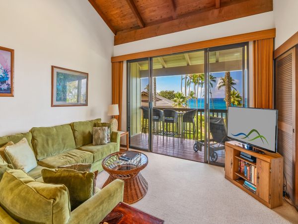 Steps away from the Poipu shoreline