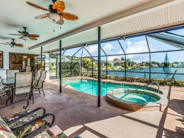 Cape Coral Lakefront Four Bedroom Pool Home