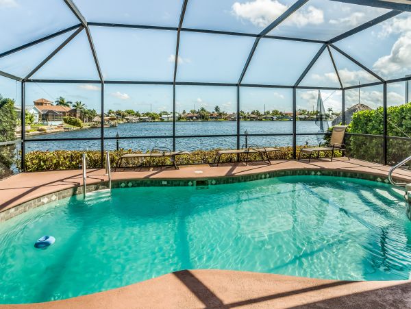 Cape Coral Lakefront Four Bedroom Pool Home