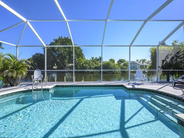Beautiful Waterfront Home with Caged Pool in Cape Coral