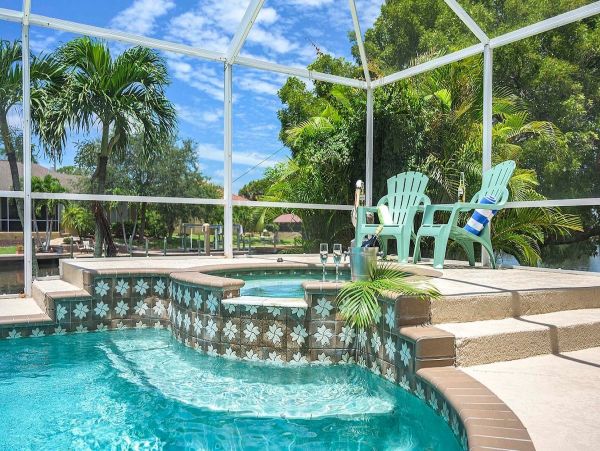 Cape Coral Vacation Rental Villa - Florida Gulf Coast Waterfront Home with Pool & Spa