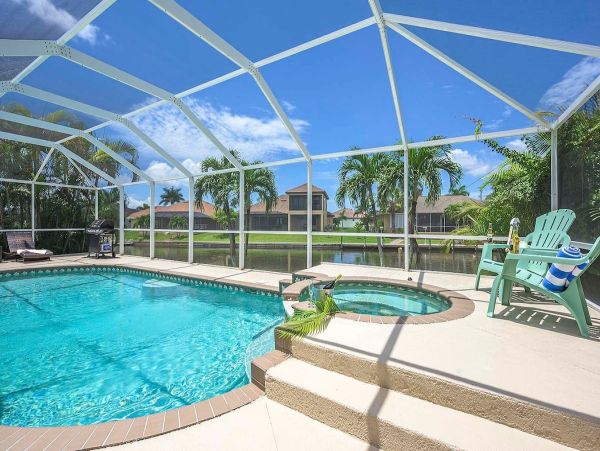 Cape Coral Vacation Rental Villa - Florida Gulf Coast Waterfront Home with Pool & Spa