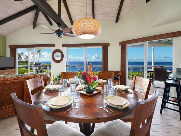 Beachfront Two Bedroom Poipu Vacation Home