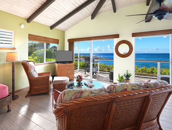 Beachfront Two Bedroom Poipu Vacation Home