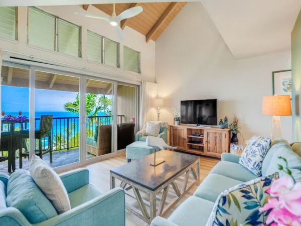 Princeville Ocean View Three Bedroom Vacation Condo