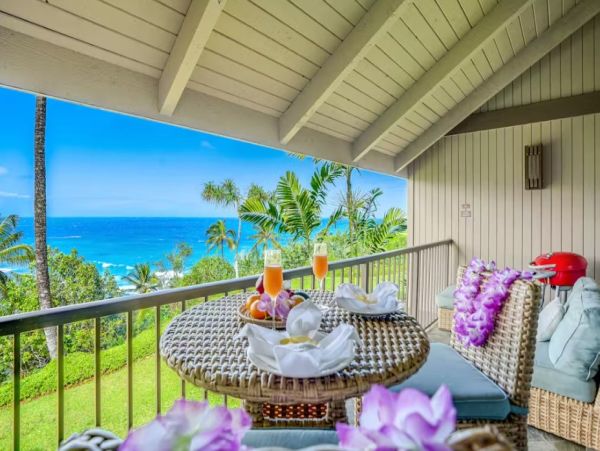 Princeville Ocean View Three Bedroom Vacation Condo