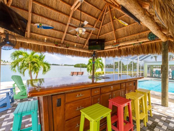 Key Colony Beach Vacation Rental - Florida Keys Waterfront Home with Pool, Dock & Tiki Hut