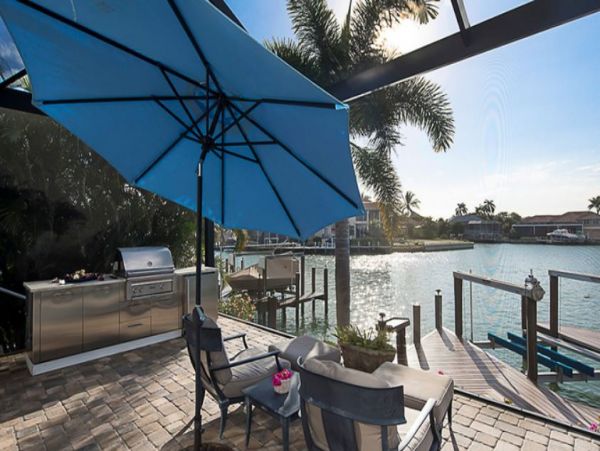Marco Island Waterfront 5 Bedroom Home with Pool, Dock & Bay Views