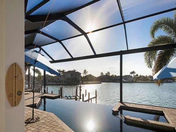 Marco Island Waterfront 5 Bedroom Home with Pool, Dock & Bay Views