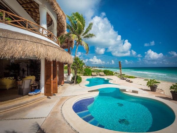 Oceanfront Riviera Maya Vacation Pool Home Five Bedrooms