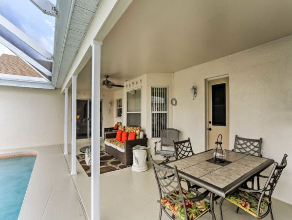 Three Bedroom Cape Coral Vacation Home with Pool & Boat Dock
