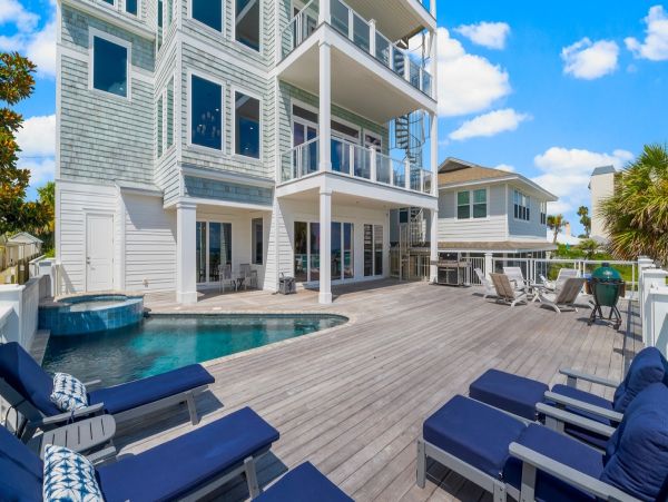 Panama City Beach Gulf Front 9 Bedroom Mansion Private Pool & Spa