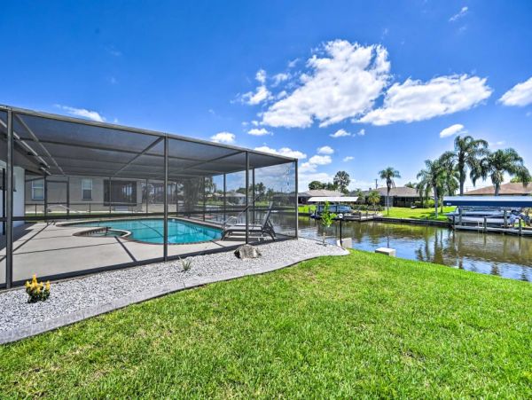 Cape Coral Canal Front Three Bedroom Rental Home