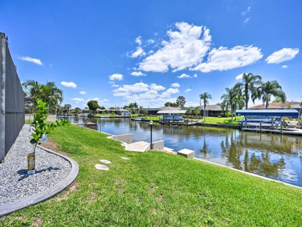 Cape Coral Canal Front Three Bedroom Rental Home