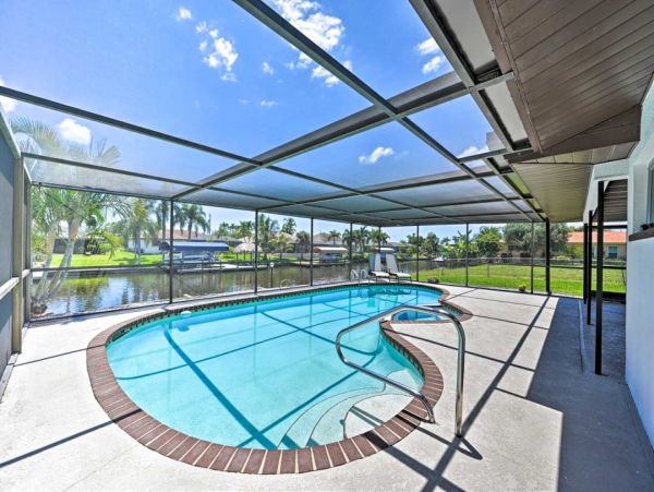 Cape Coral Canal Front Three Bedroom Rental Home