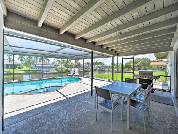 Cape Coral Canal Front Three Bedroom Rental Home