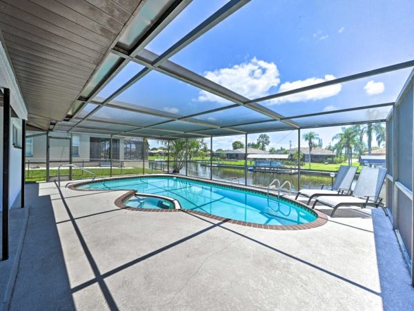 Cape Coral Canal Front Three Bedroom Rental Home