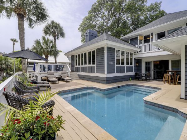 Hilton Head Beach Rental Luxury 5-Bedroom Home with Heated Pool