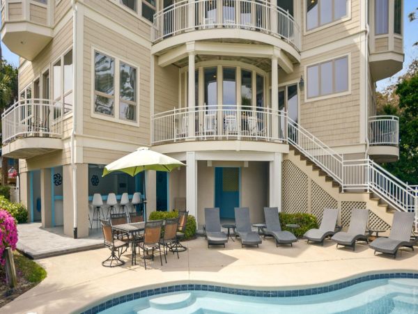 Walk to Beach Hilton Head Vacation Home with Pool Sleeps 19