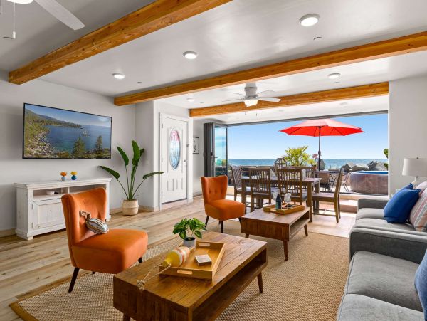 On Beach Oceanside Vacation Home Six Bedroom