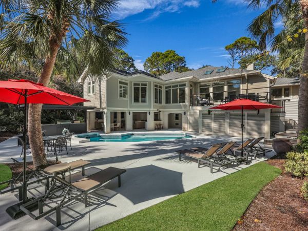 Hilton Head Vacation Rental - Seven Bedroom Luxury Home with Pool & Lagoon Views