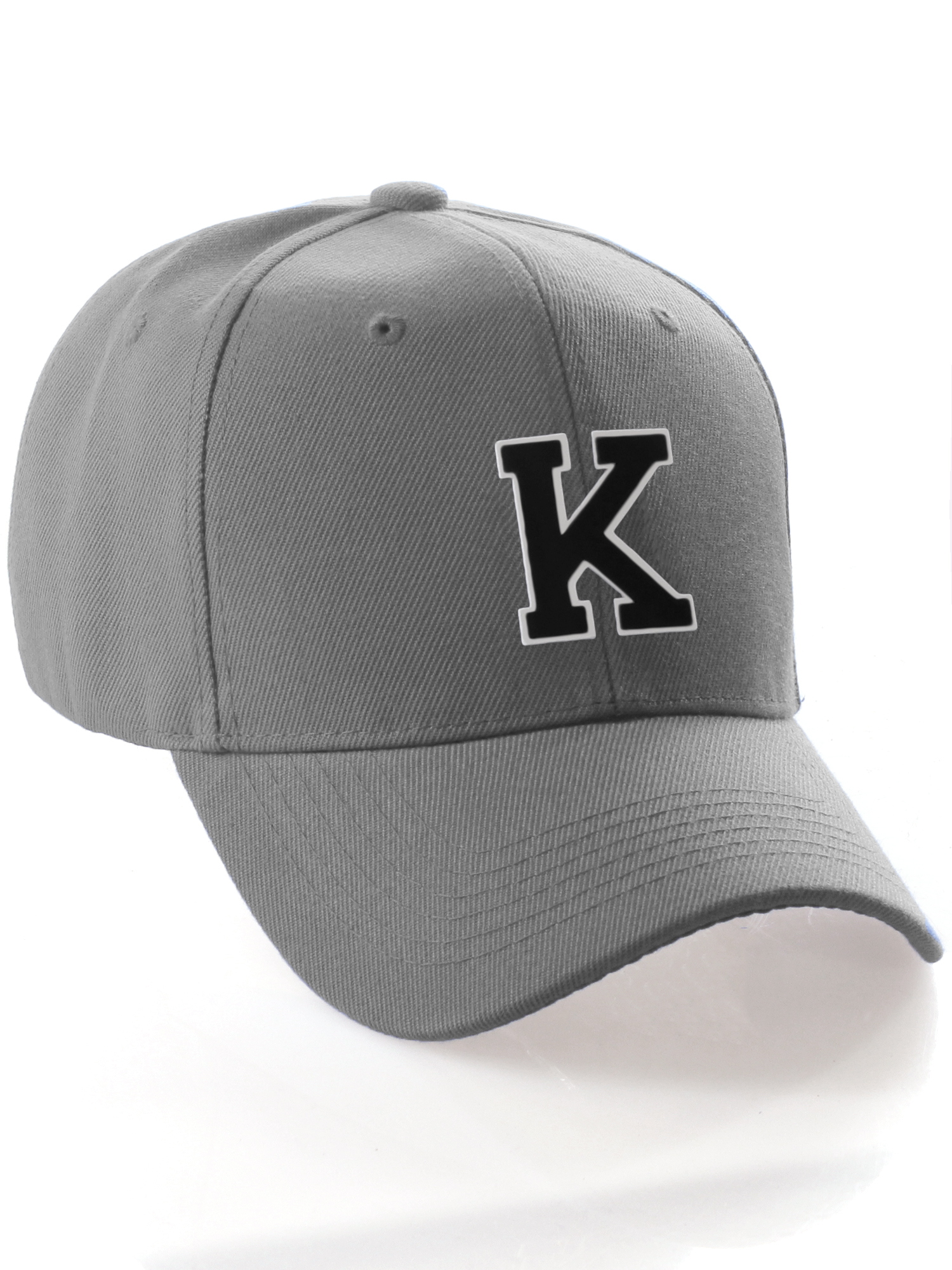 I&W Hatgear 3D Double Layer Custom Initial Letter K Structured Baseball