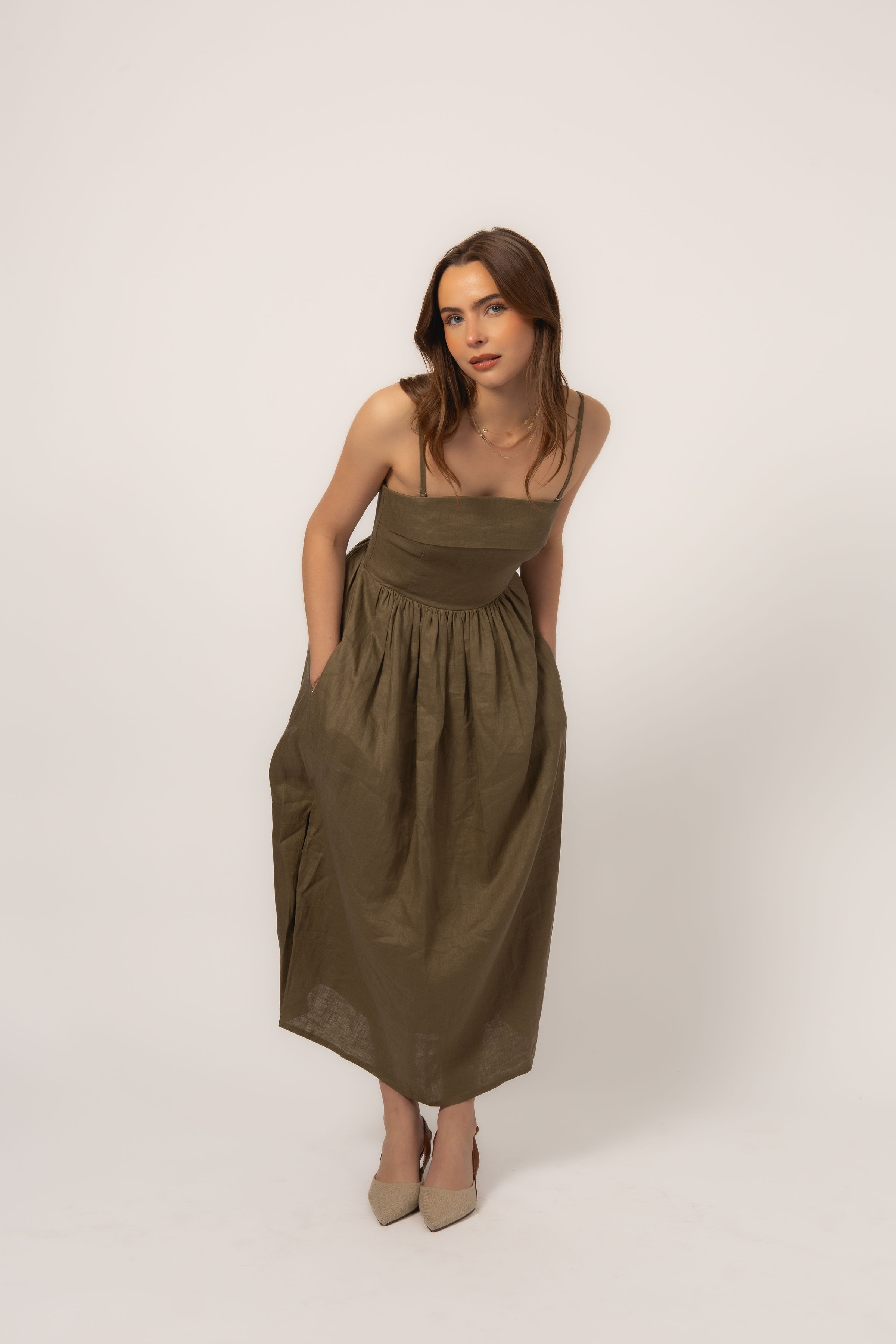 Carrie Dress - Dusty Olive 
