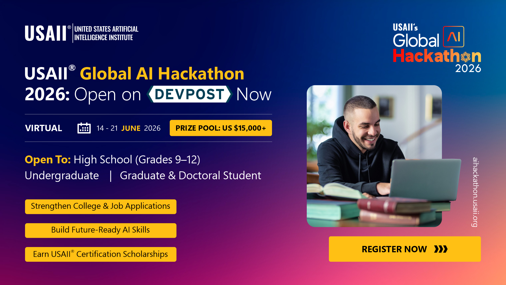 USAII&reg; Global AI Hackathon 2026 is now live on Devpost
