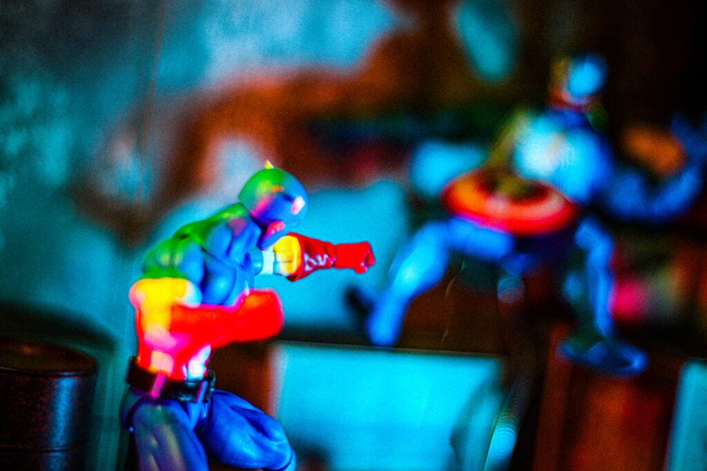 cap and venom action shot