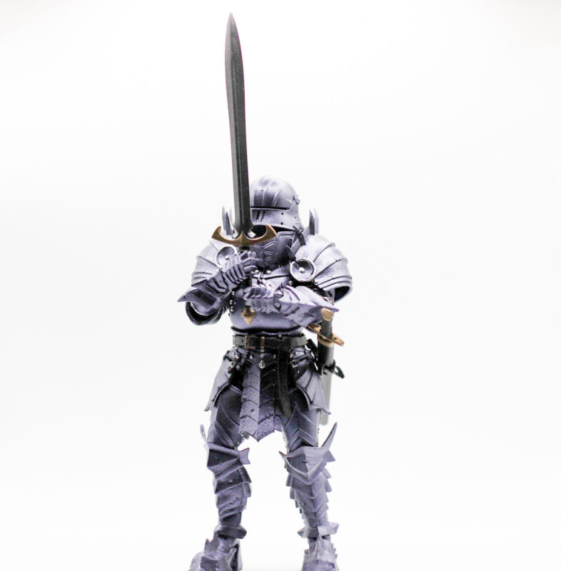 desk toy guide purple knight salute 