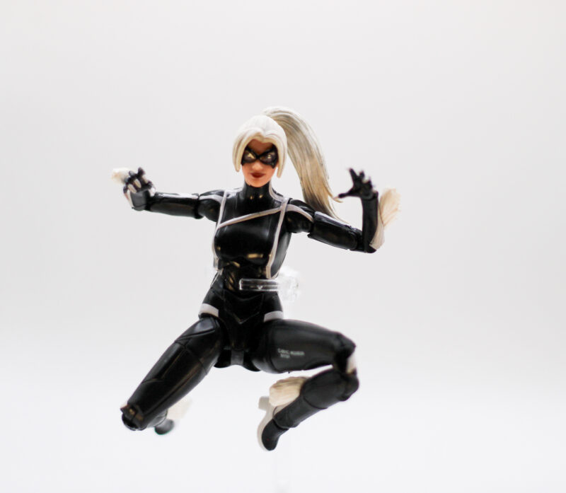 black cat leaping