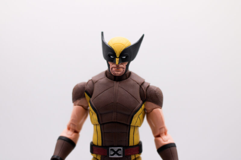 Brown suit wolverine close up