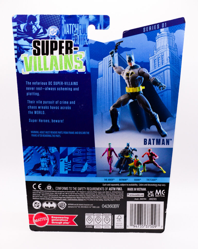 mattel batman back of box