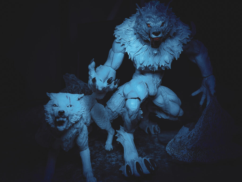 white wolf and werewolf