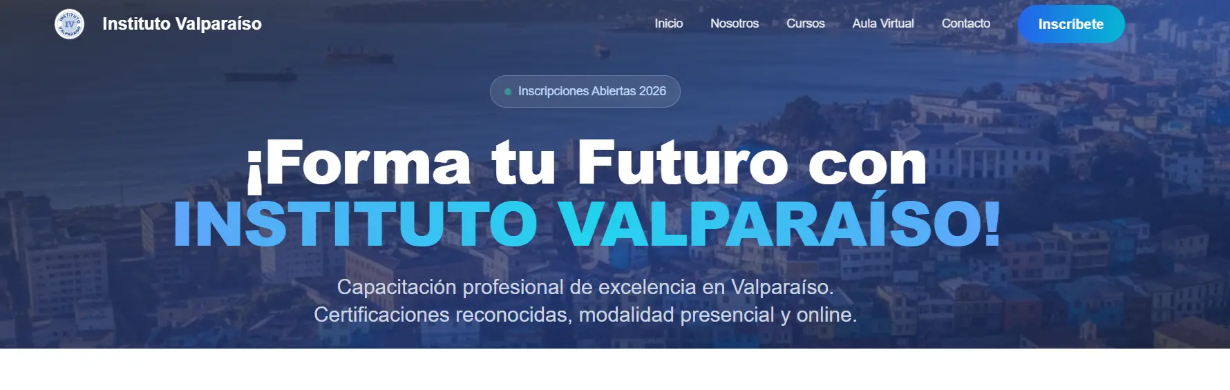 Vista previa del proyecto Instituto Valparaiso - Plataforma E-Learning