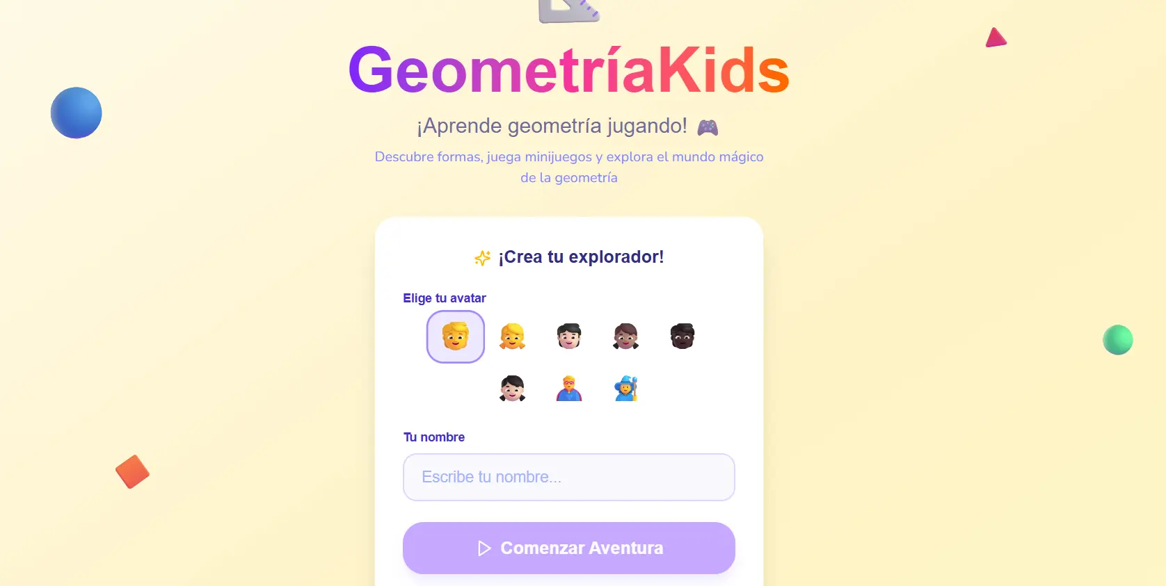 Vista previa del proyecto GeometriaKids - App Educativa de Geometria
