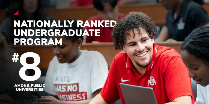Nationally ranked undergraduate program #8 among public universities.
