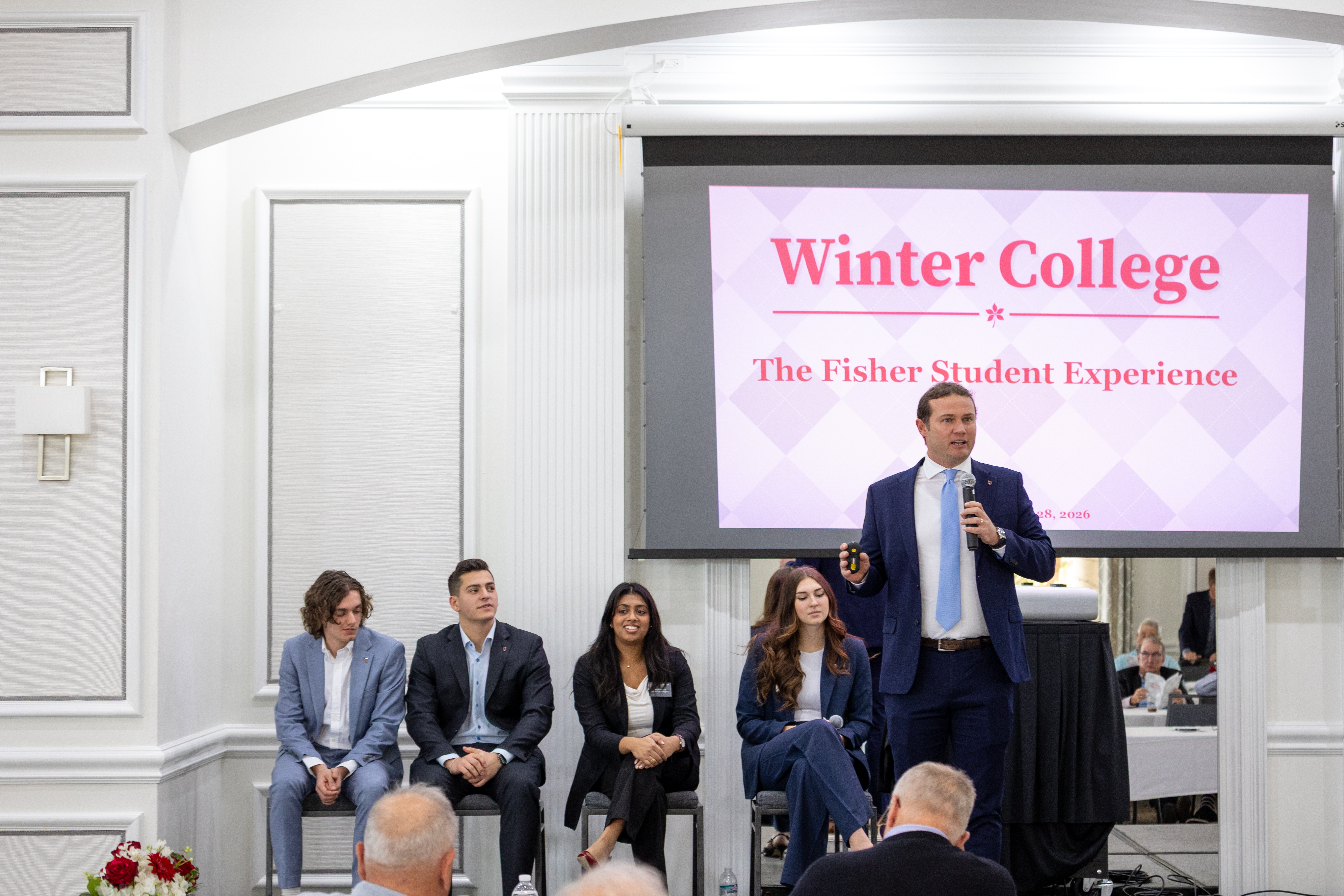 students presenting at Winter College