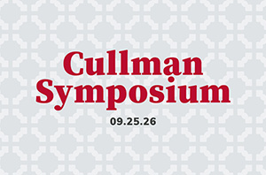 Graphic with the text “Cullman Symposium” and the date “09.25.26” on a light gray patterned background.
