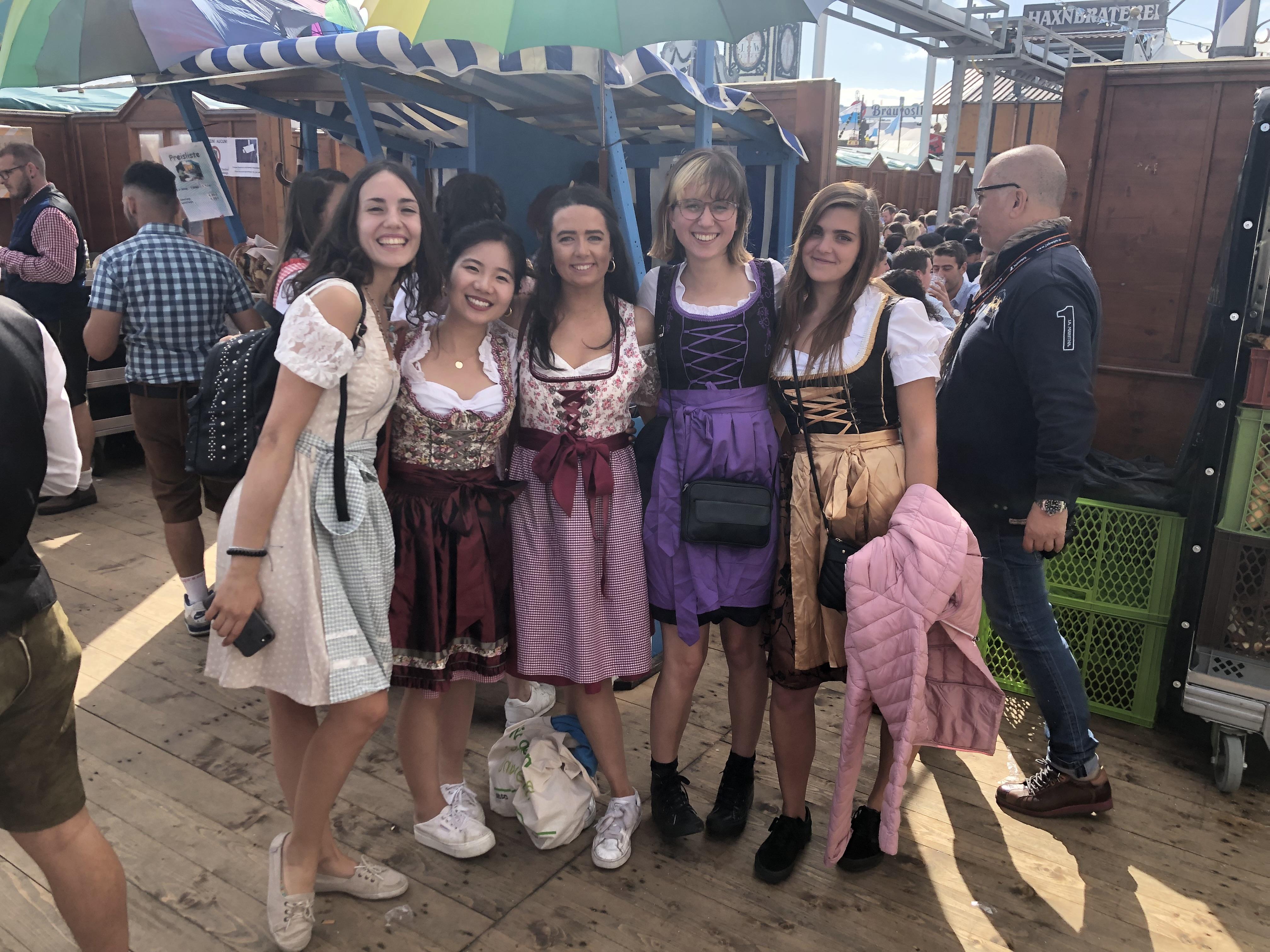 Students dressed in traditional German attire