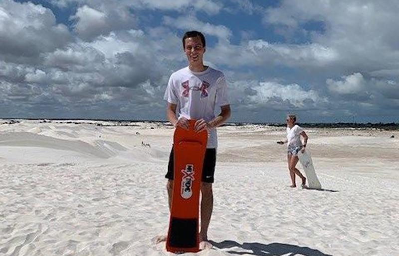 Sam Shook on the beach