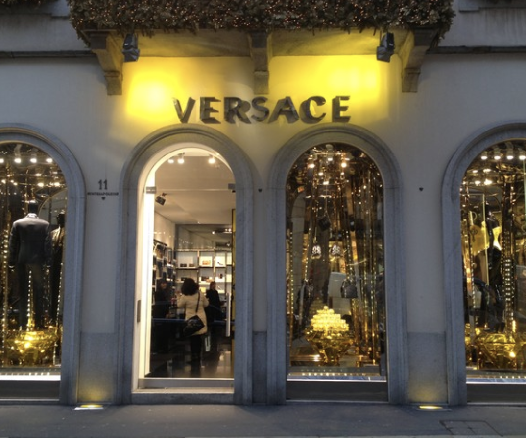 Outside of Versace store