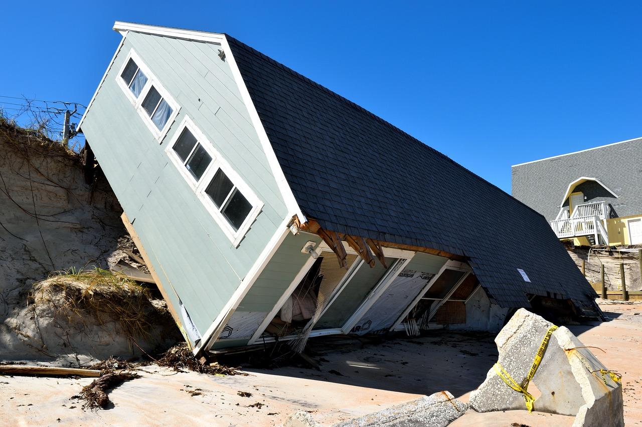 A home destroyed by an extreme weather event