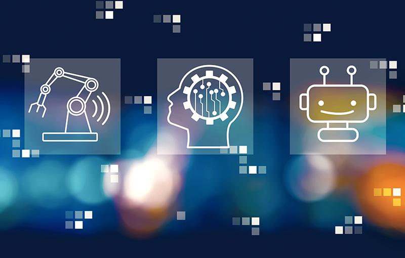 Future technology concept with blurred city lights at night