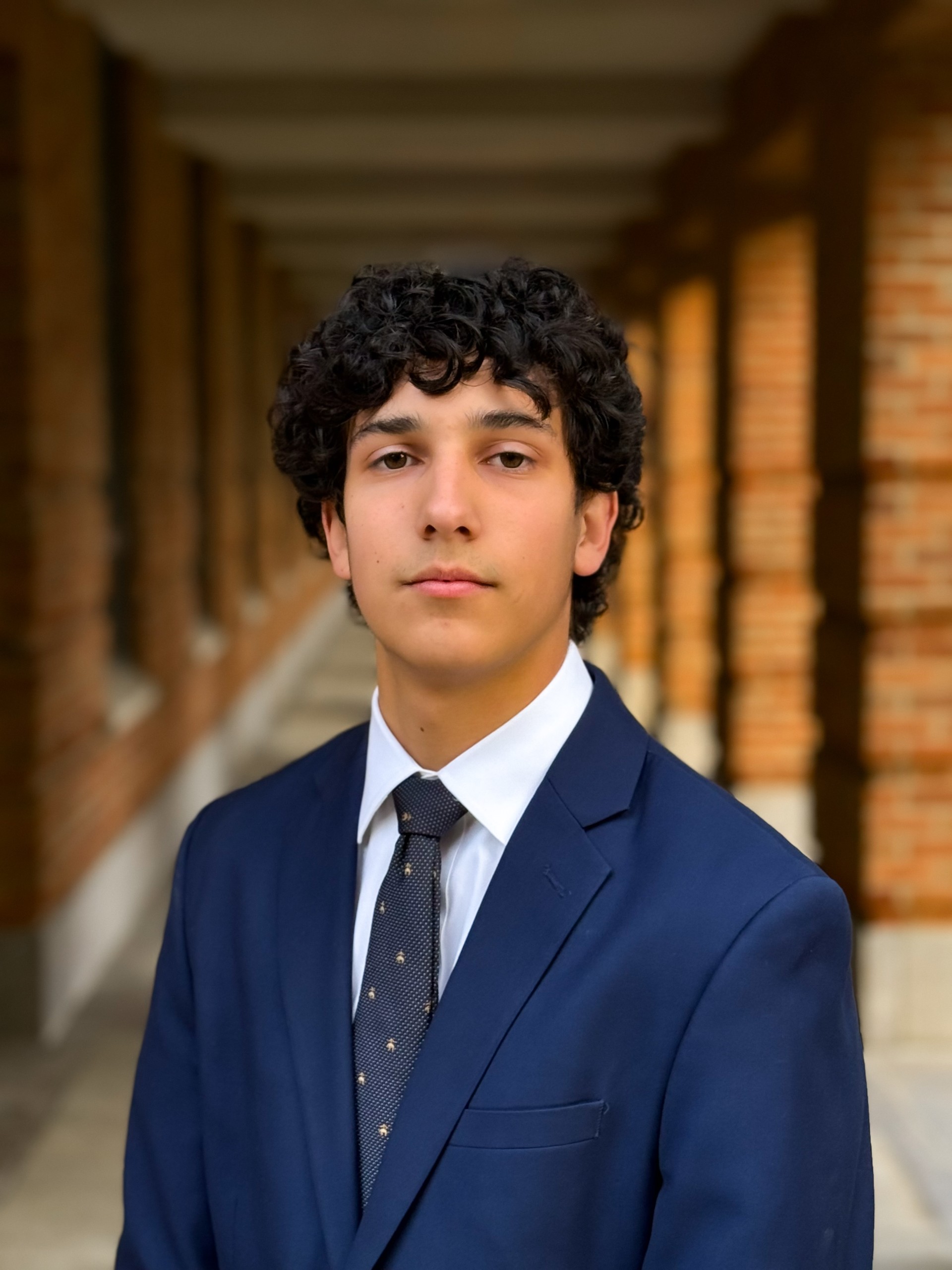 Photo of Angelo Bowman outside of Gerlach Hall