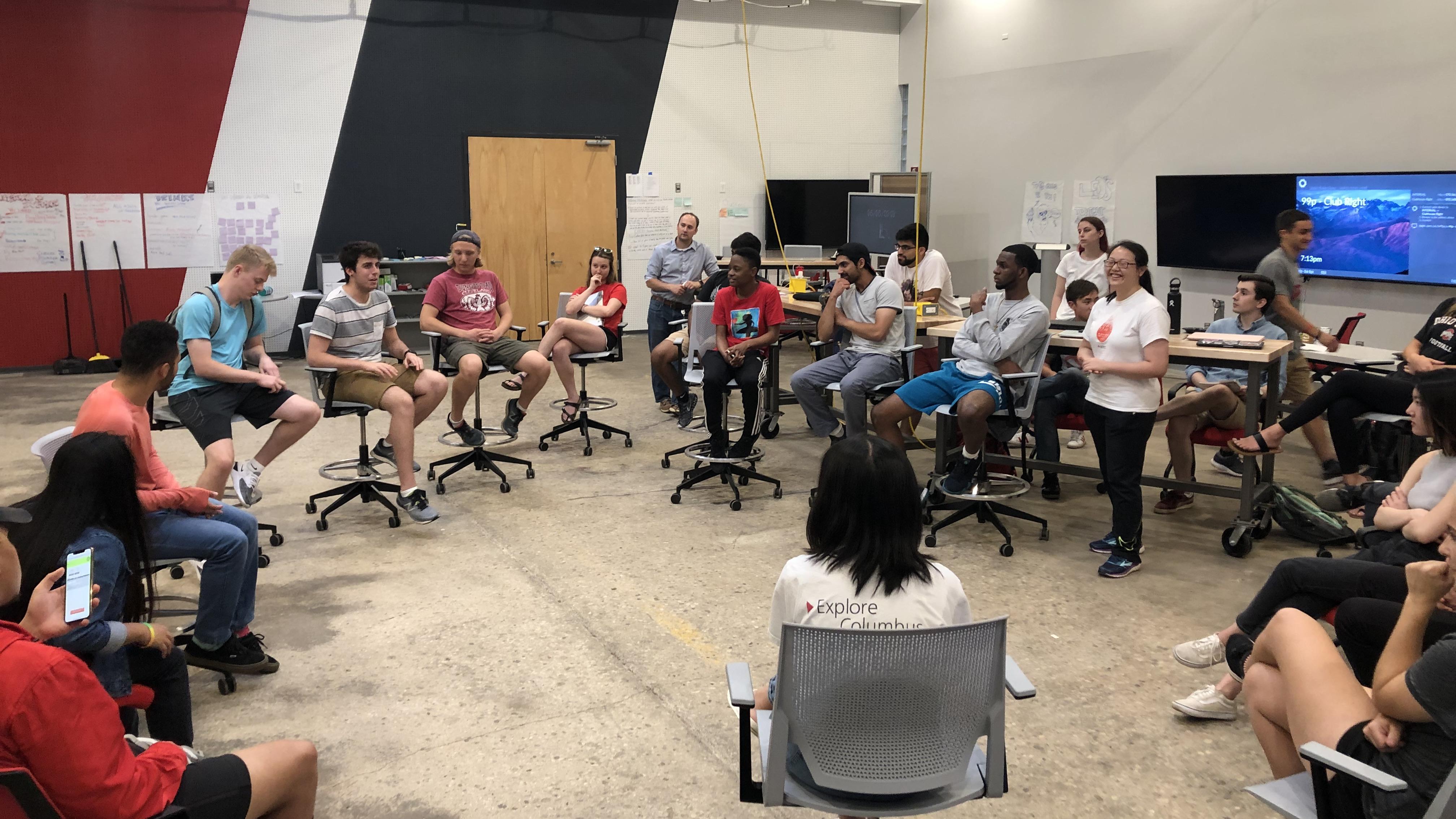 Students engaged during a community program