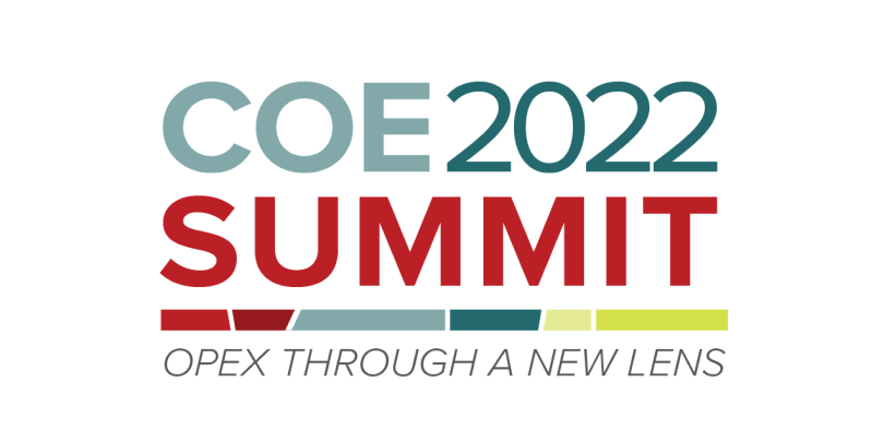 Image of COE Summit Mark that reads "COE Summit 2022: OpEx Through a New Lens"
