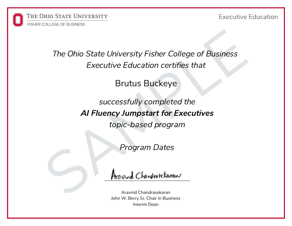 Example Certificate of Completion